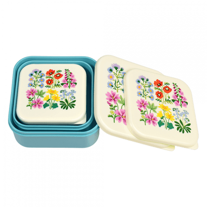 Snack Boxes, set of 3 - Wild Flowers
