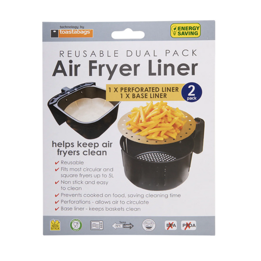 Round Air Fryer Liners Gold Reusable Set2