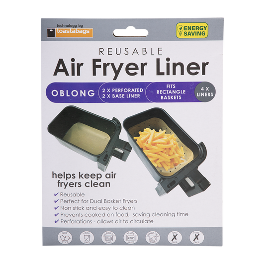 Oblong Air Fryer Liners Gold Reusable Set4