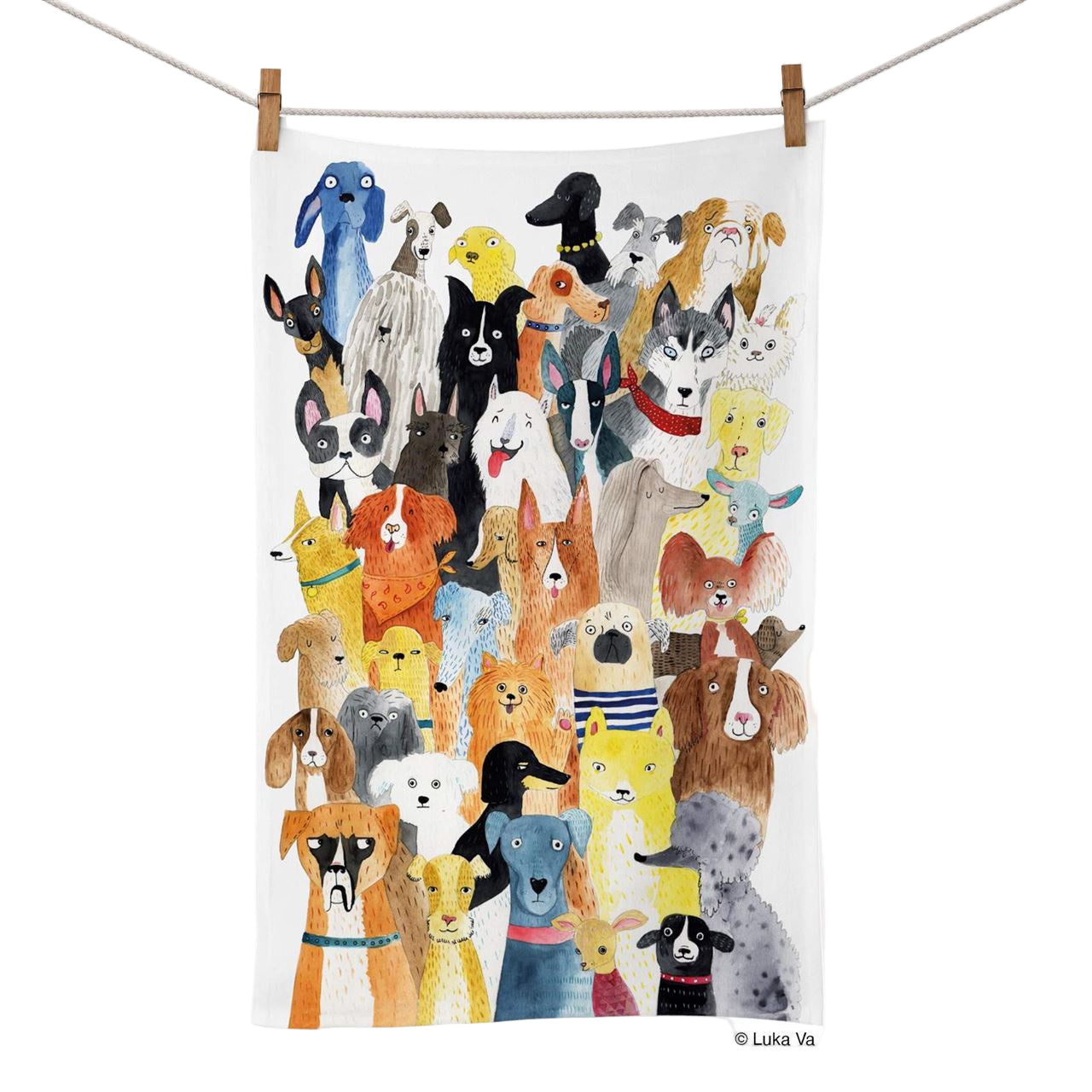Cotton Tea Towel Dog Park