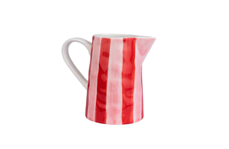 Milk Jug Pink & Red Stripe