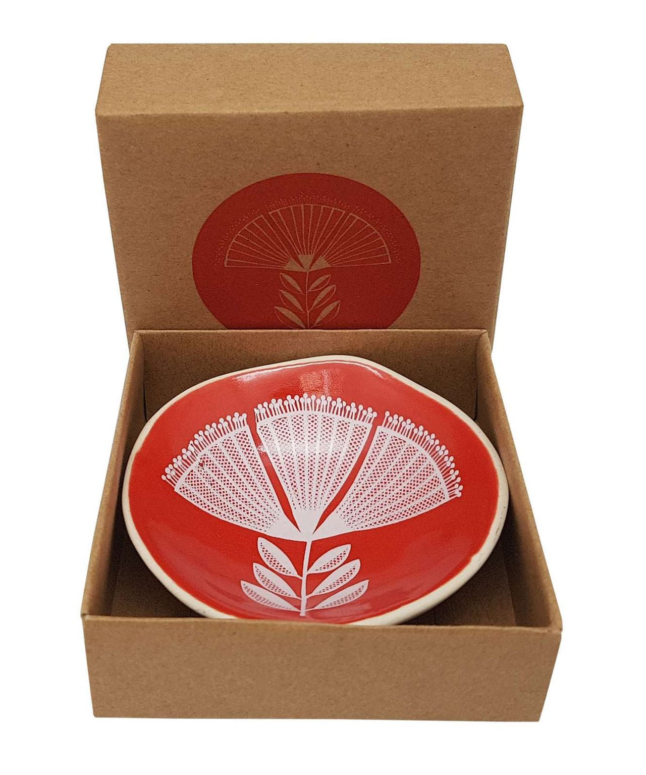 White Pohutukawa Lace On Red