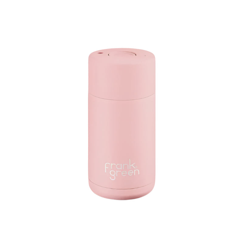 Ceramic Cup w Push Button Lid Blushed