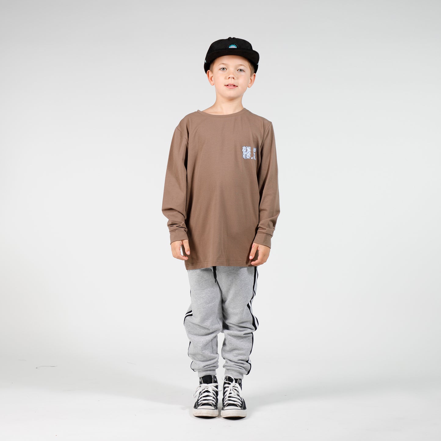 Boys Long Sleeve Tee - Chocolate Brown