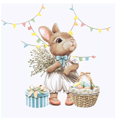 Cocktail Napkin Bunny Joy