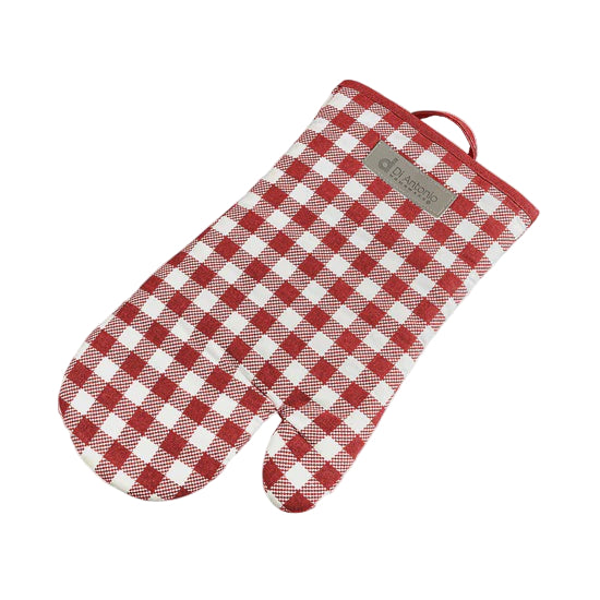 Oven Glove Single Red Check