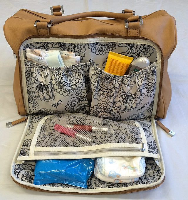 Double Zip Satchel - Latte