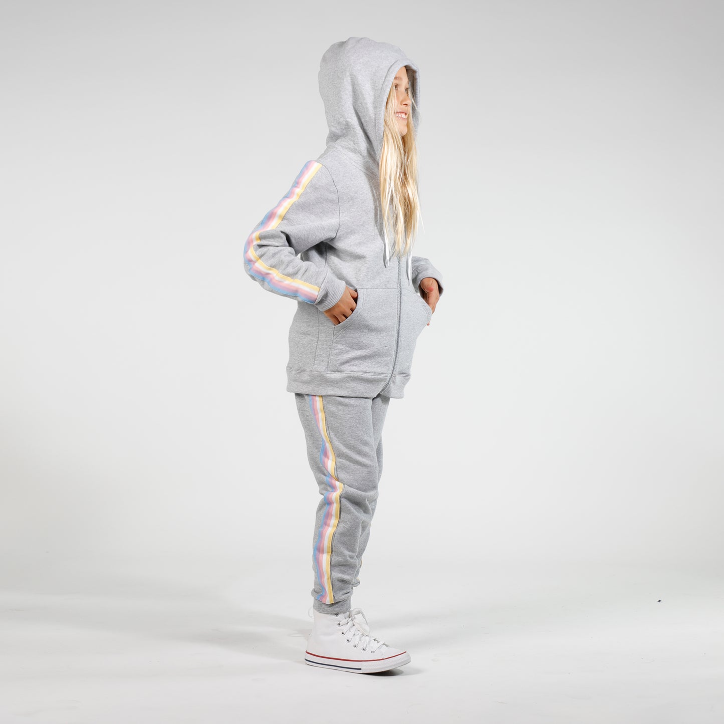 Girls Zip Hood Greymarle