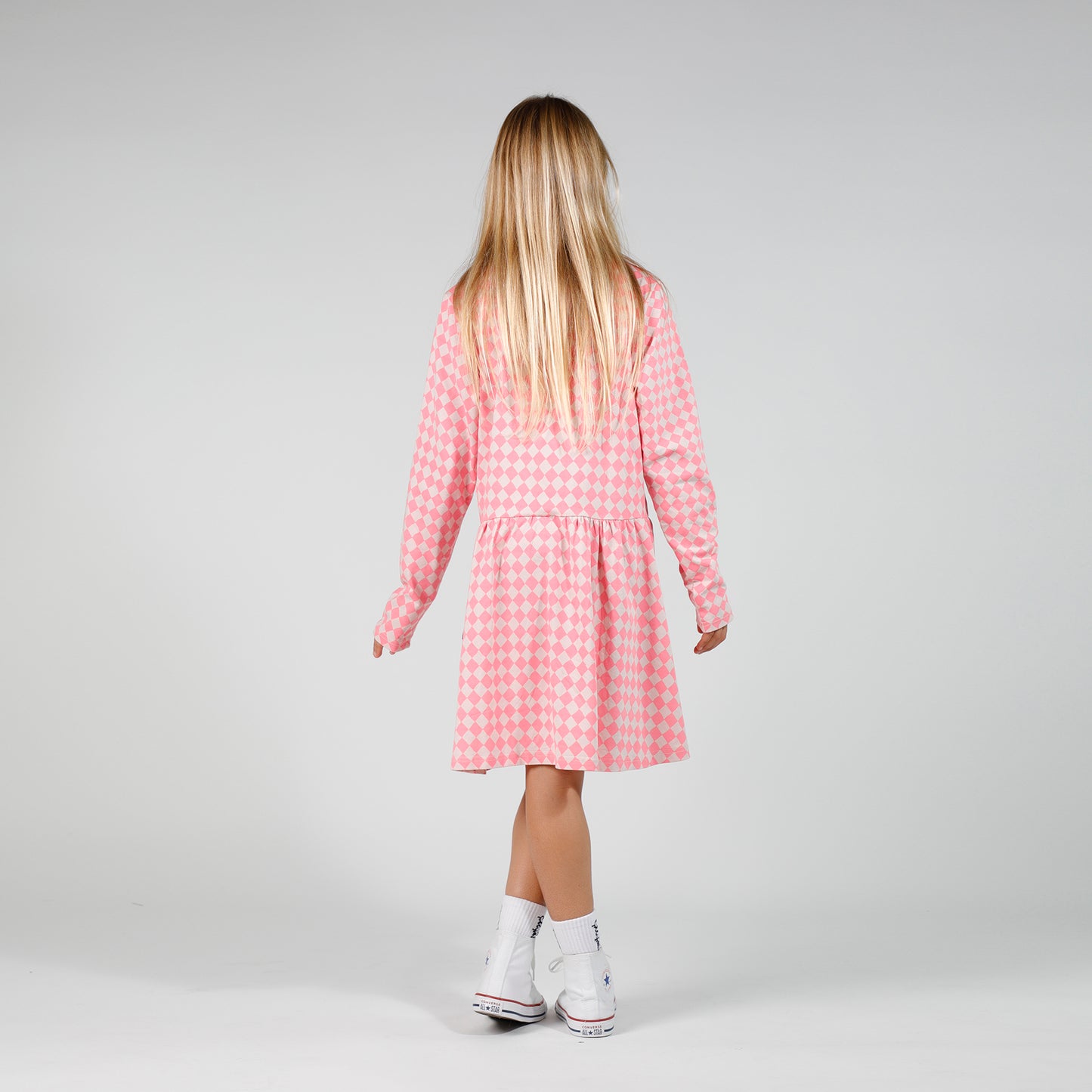 Monday Long Sleeve Dress - Pink Check