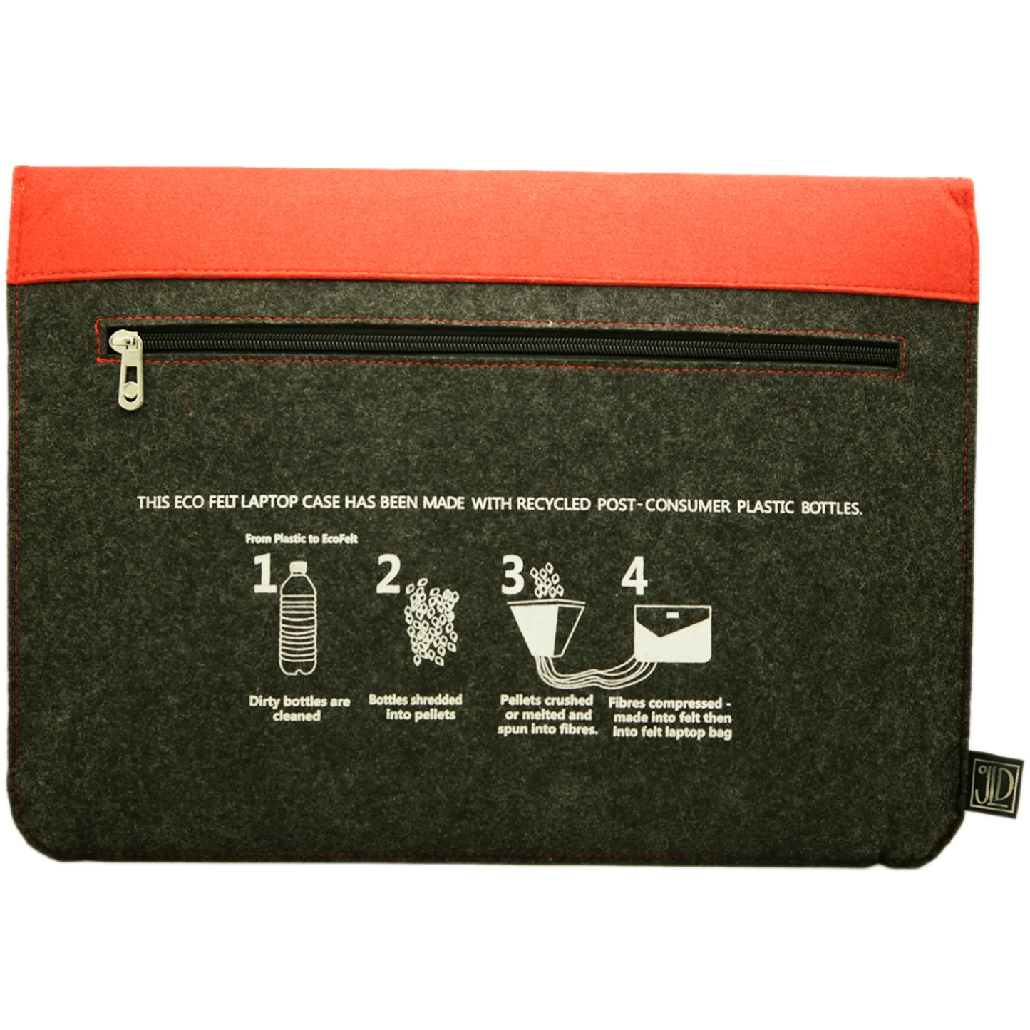 EcoFelt Laptop Sleeve Bag Red & Grey
