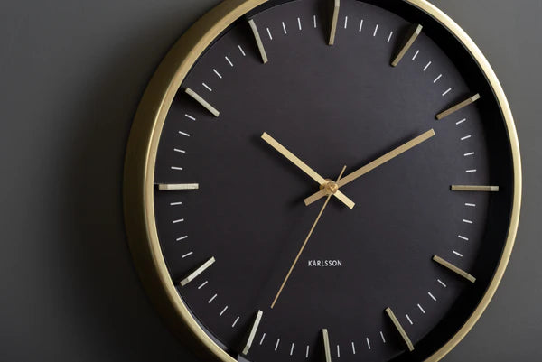 Raised Batons Clock Gold