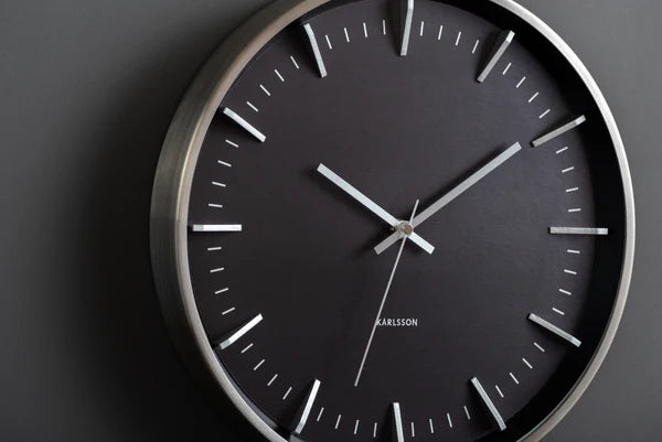 Raised Batons Clock Silver