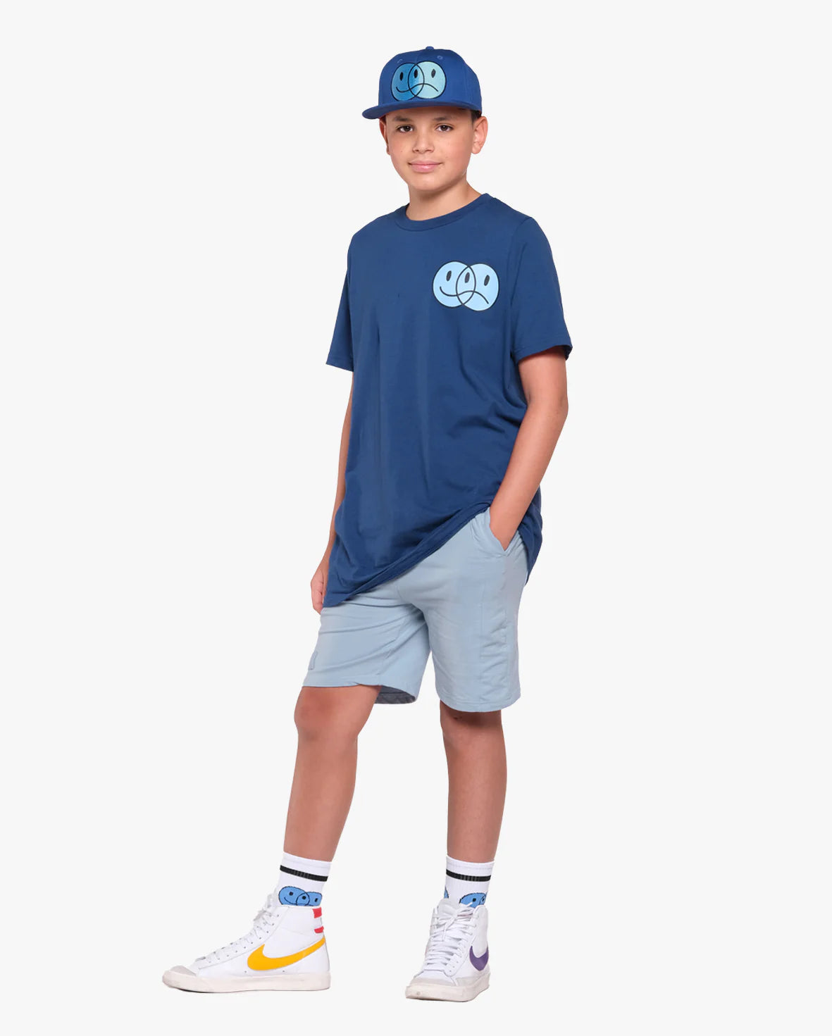 Shorts Front Seam Blue