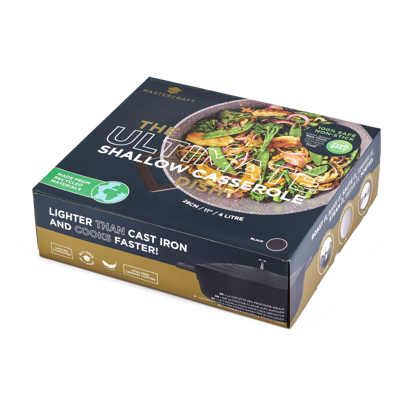 MC Cast Aluminium Shallow Casserole Dish 4L
