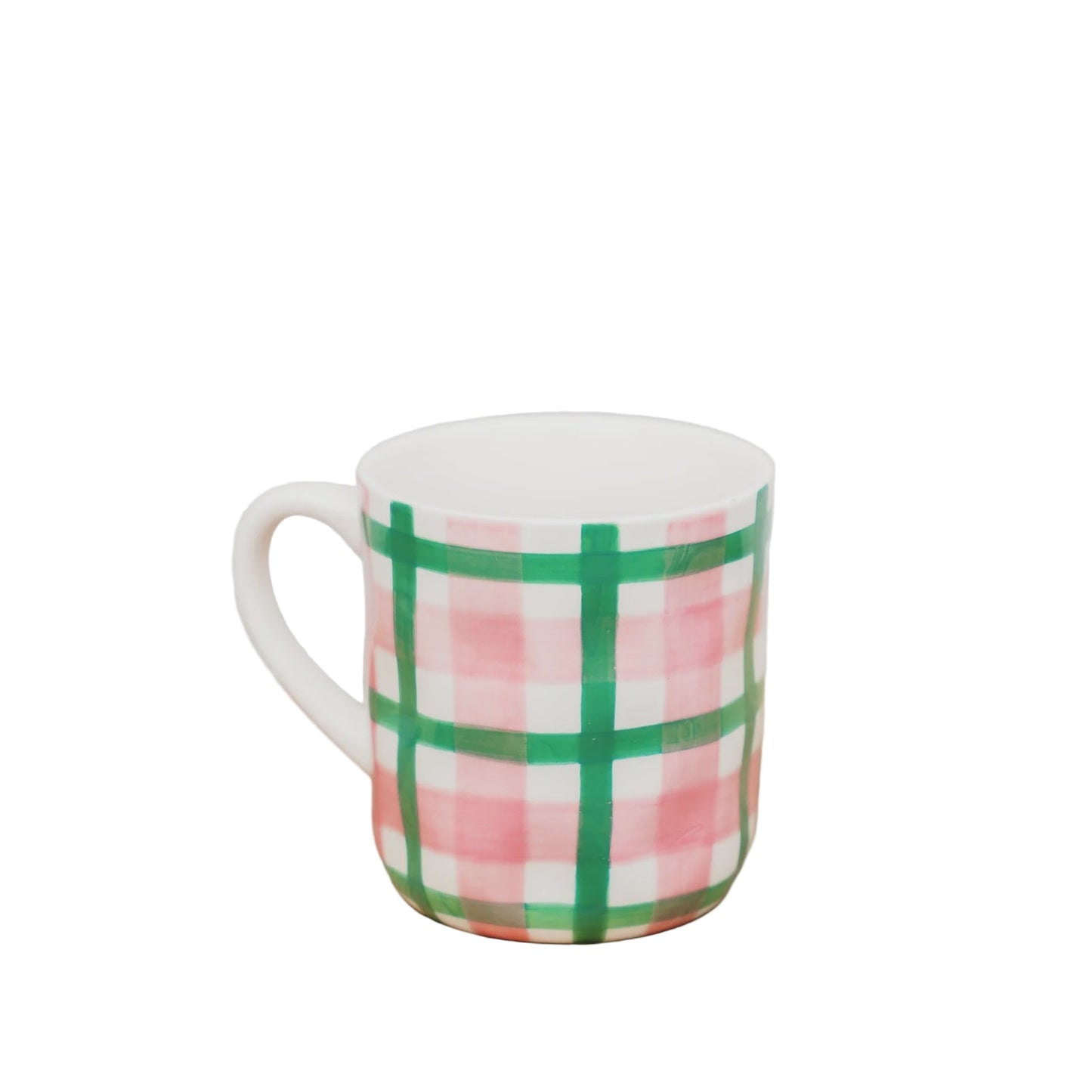 Mug Pink & Green Gingham