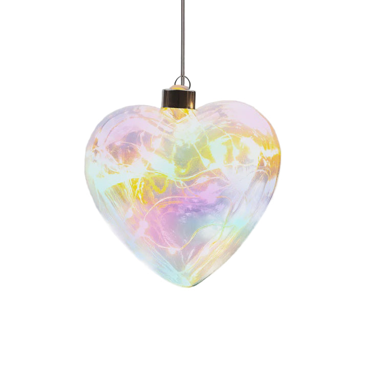 Hanging Glass Light Pearl Tint Heart
