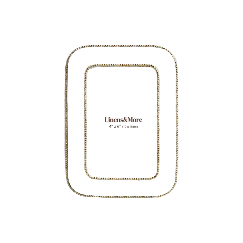 Photo Frame White & Gold 4X6