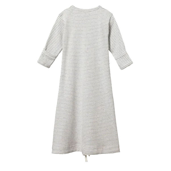 Sleeping Gown Grey Marl Stripe