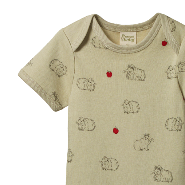 Cotton Short Sleeve Bodysuit Guinea Pig