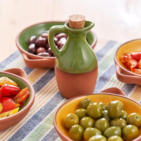 Sintra Glazed Terracotta Oil Drizzler Green