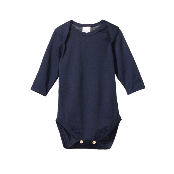 Merino Long Sleeve Bodysuit Navy