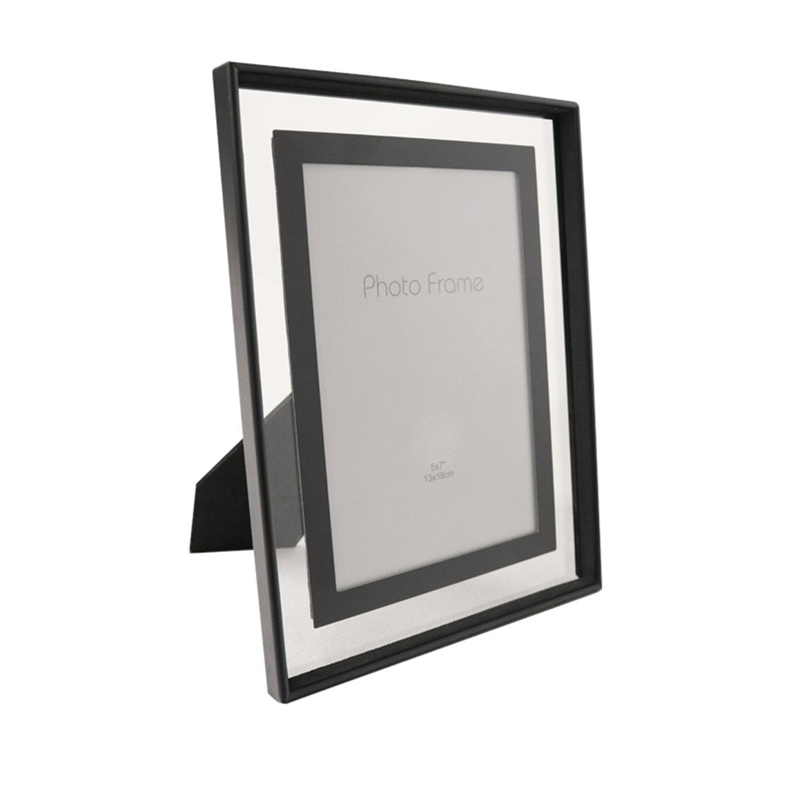 Picture Frame Black Polished Glass 5"x 7"