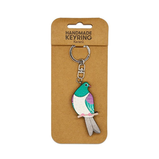 Wooden Keyring Kereru
