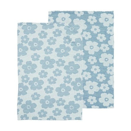 Tea Towel Jacquard Flower 2 Pack