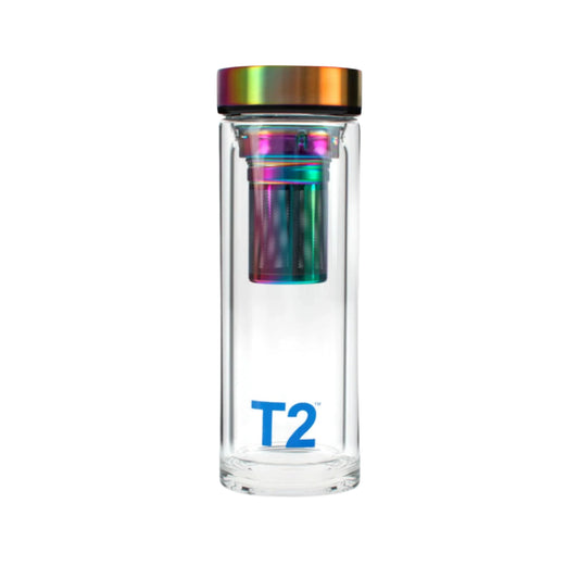 T2 Double Walled Glass Flask Rainbow