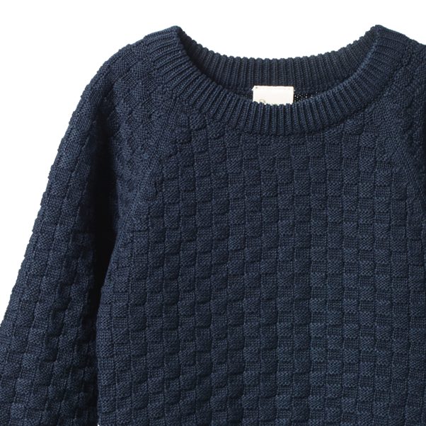 Billy Jumper Navy Basket Knit