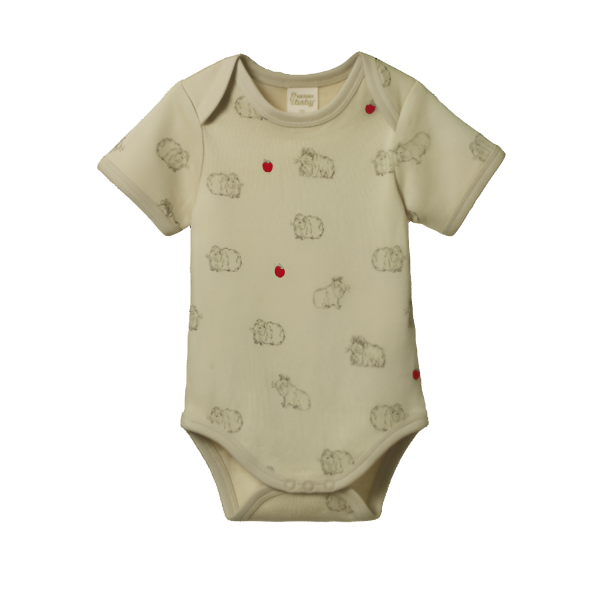 Cotton Short Sleeve Bodysuit Guinea Pig