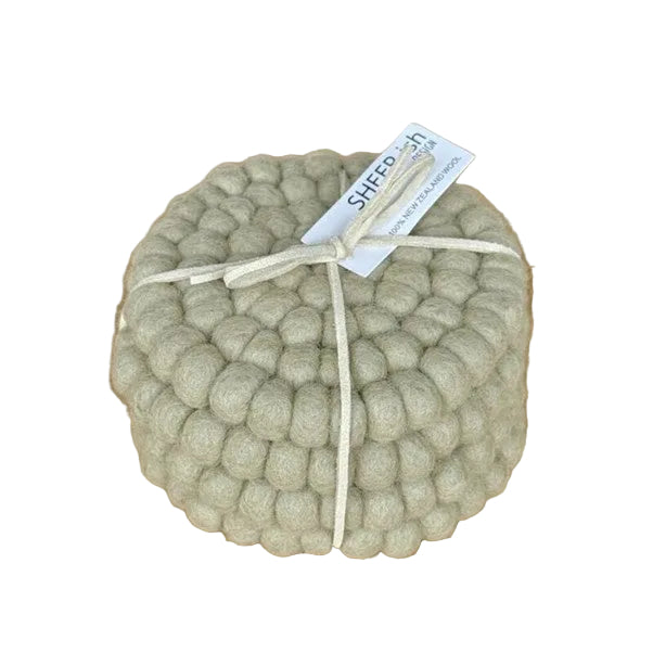Felt Ball Coasters Sage