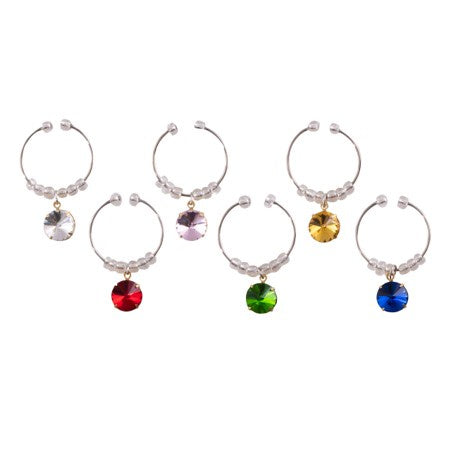 Wine Charms Set6 Gem Stones