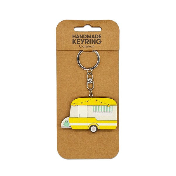 Wooden Keyring Caravan