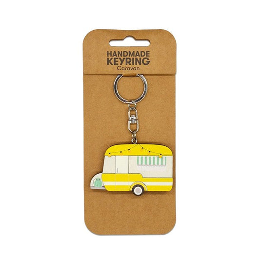 Wooden Keyring Caravan