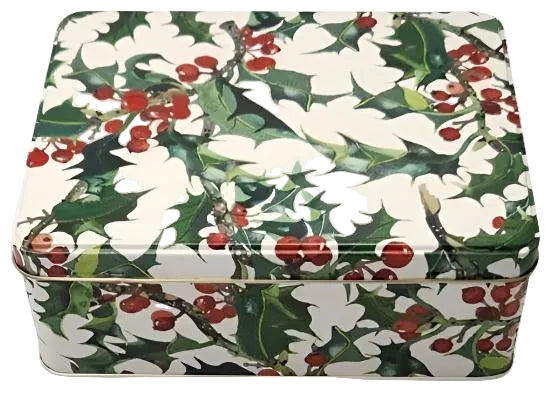 Christmas Holly Deep Rectangle Tin
