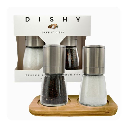 Stainless Pepper & Salt Mill Set