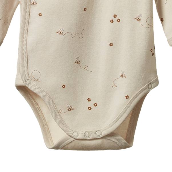 Long Sleeve Kimono Bodysuit Bumble Bee