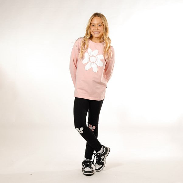 Girls Leggings - Black Pink