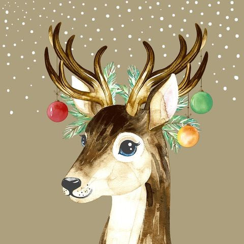 Cocktail Napkin Deer Baubles