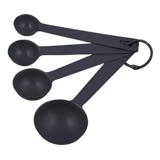 Essentials Measuring Spoons Set4 Charcoal