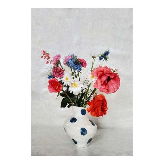 White Blooms Tea Towel