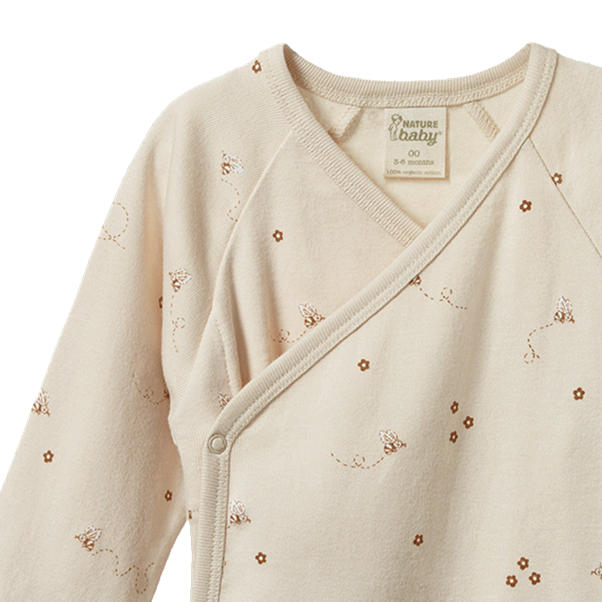 Long Sleeve Kimono Bodysuit Bumble Bee