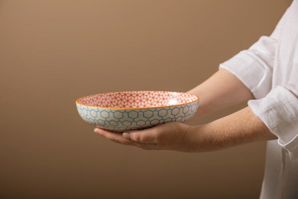 Coupe Bowl 21cm Geometric Blue