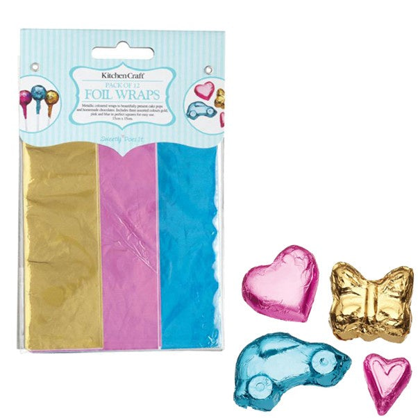 Pk 12 Foil Wraps 15x15cm