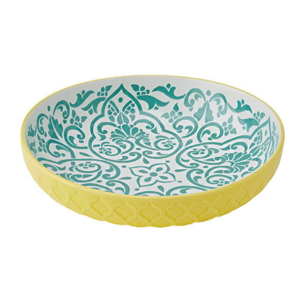 Coupe Bowl 21cm Yellow Geometric Blue