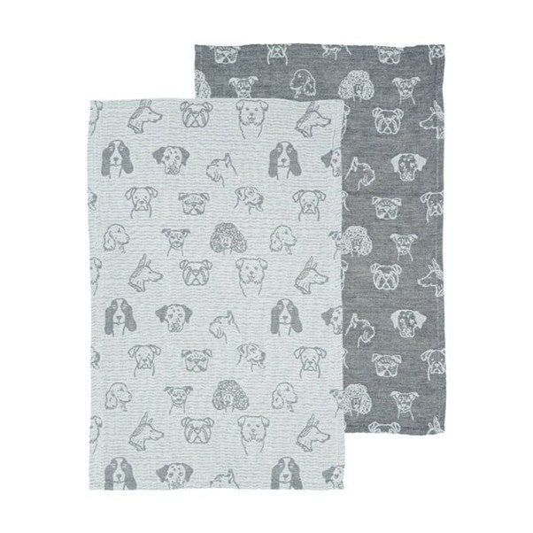 Tea Towel Jacquard Dogs 2 Pack