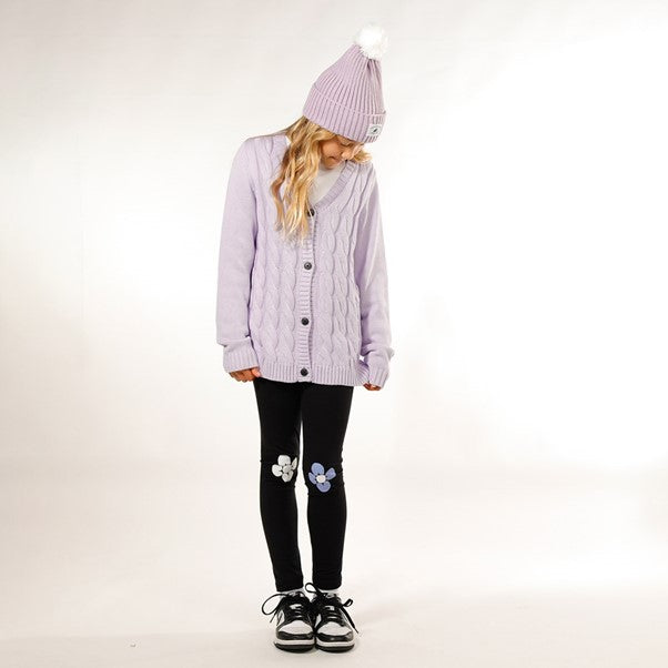 Girls Leggings - Black Purple