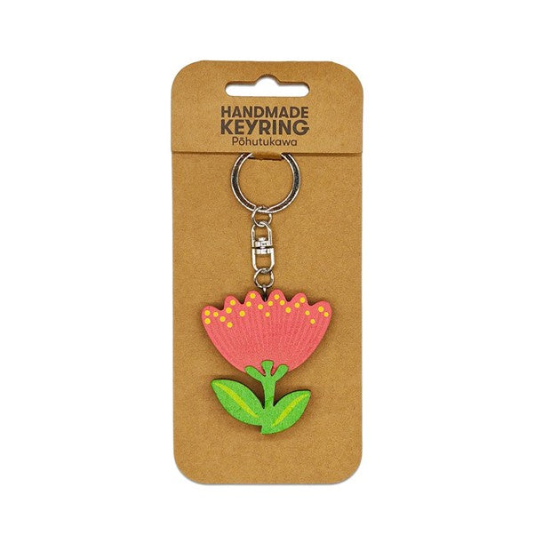 Wooden Keyring Pohutukawa