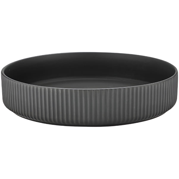 Linear Ribbed Charcoal Salad Bowl